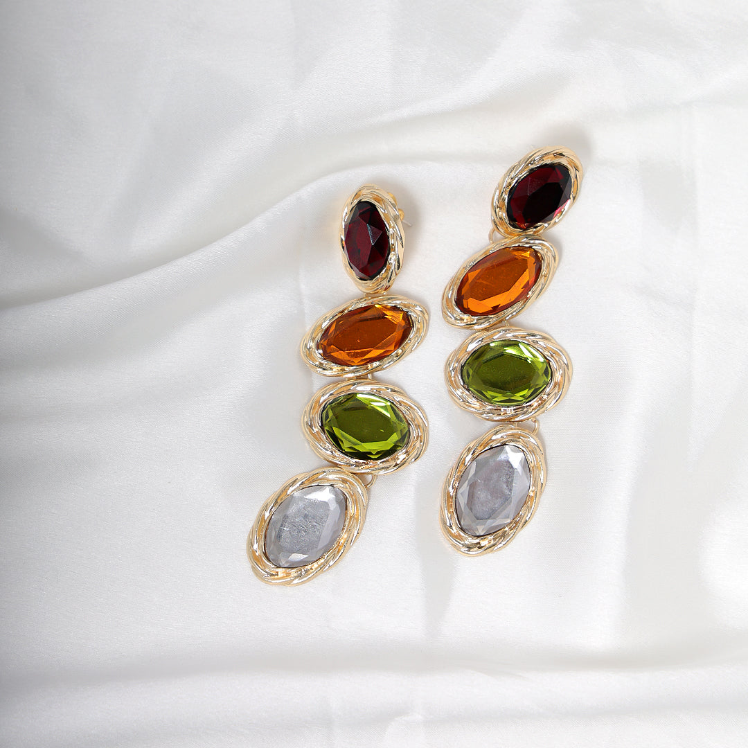 Vibrant Crystal Drop Earrings
