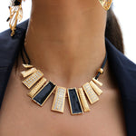 Load image into Gallery viewer, Vintage Noir and Gold Necklace
