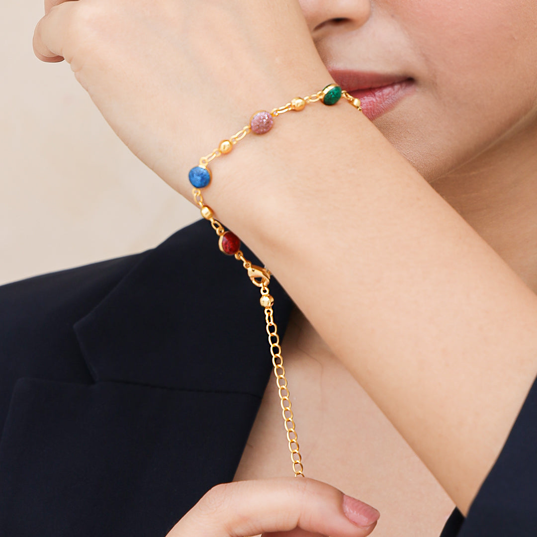 Multicolor Circular Charm bracelet