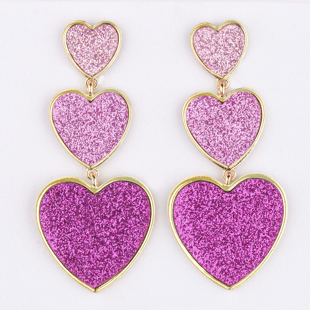Purple Hearts Valentine Special Earrings