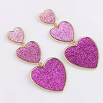 Load image into Gallery viewer, Purple Hearts Valentine Special Earrings