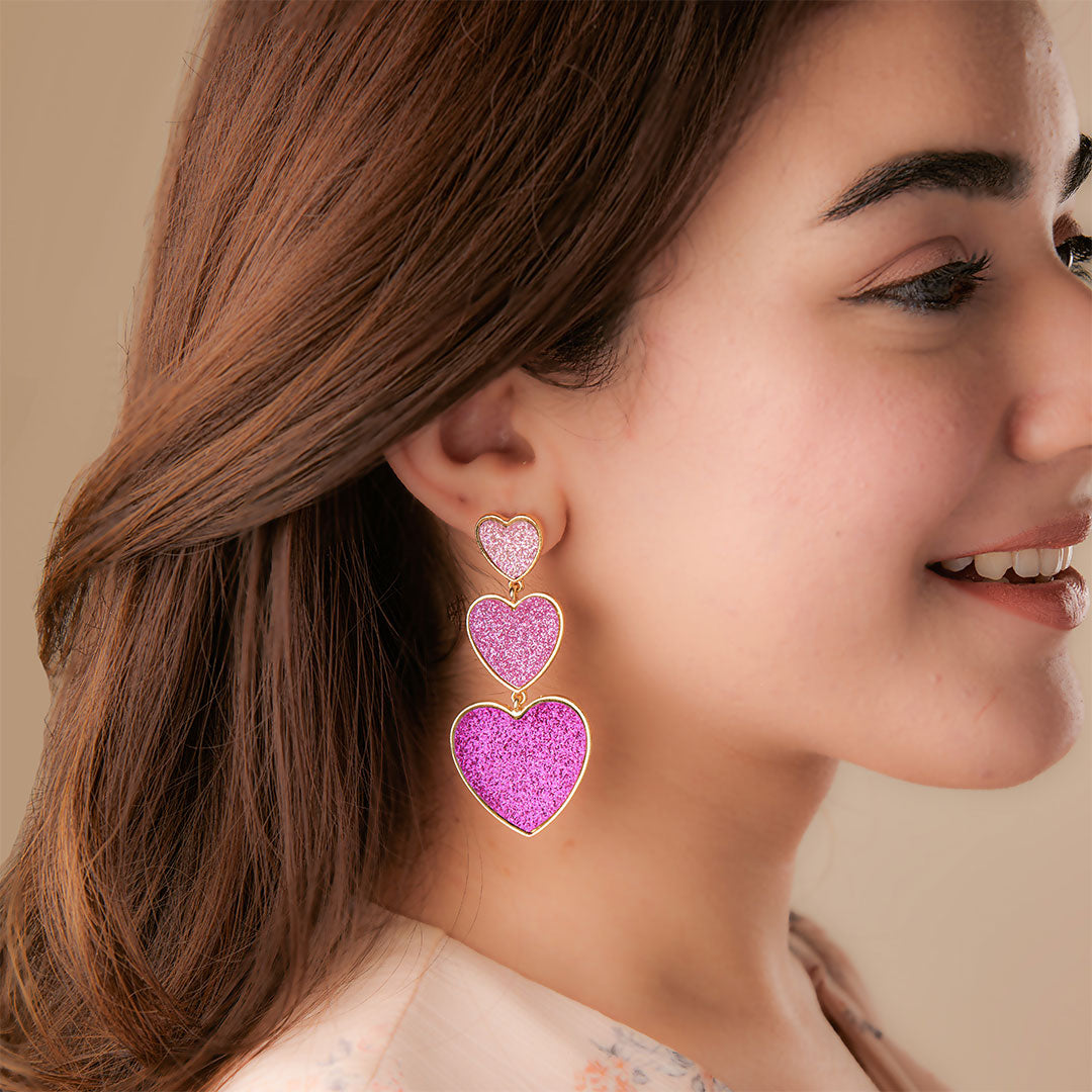 Purple Hearts Valentine Special Earrings