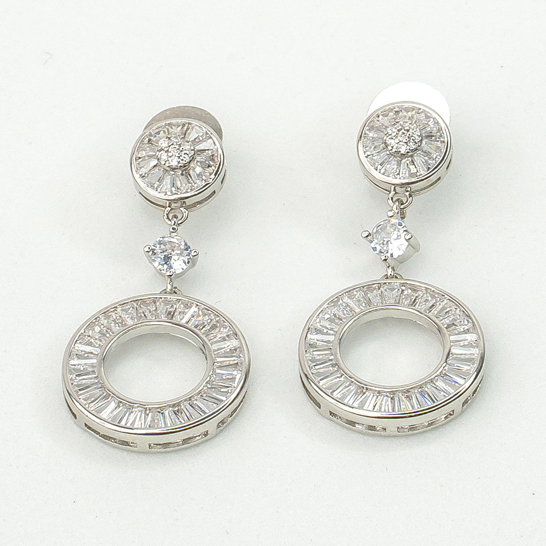 Contemporary Baguette Cut Diamond Earrings