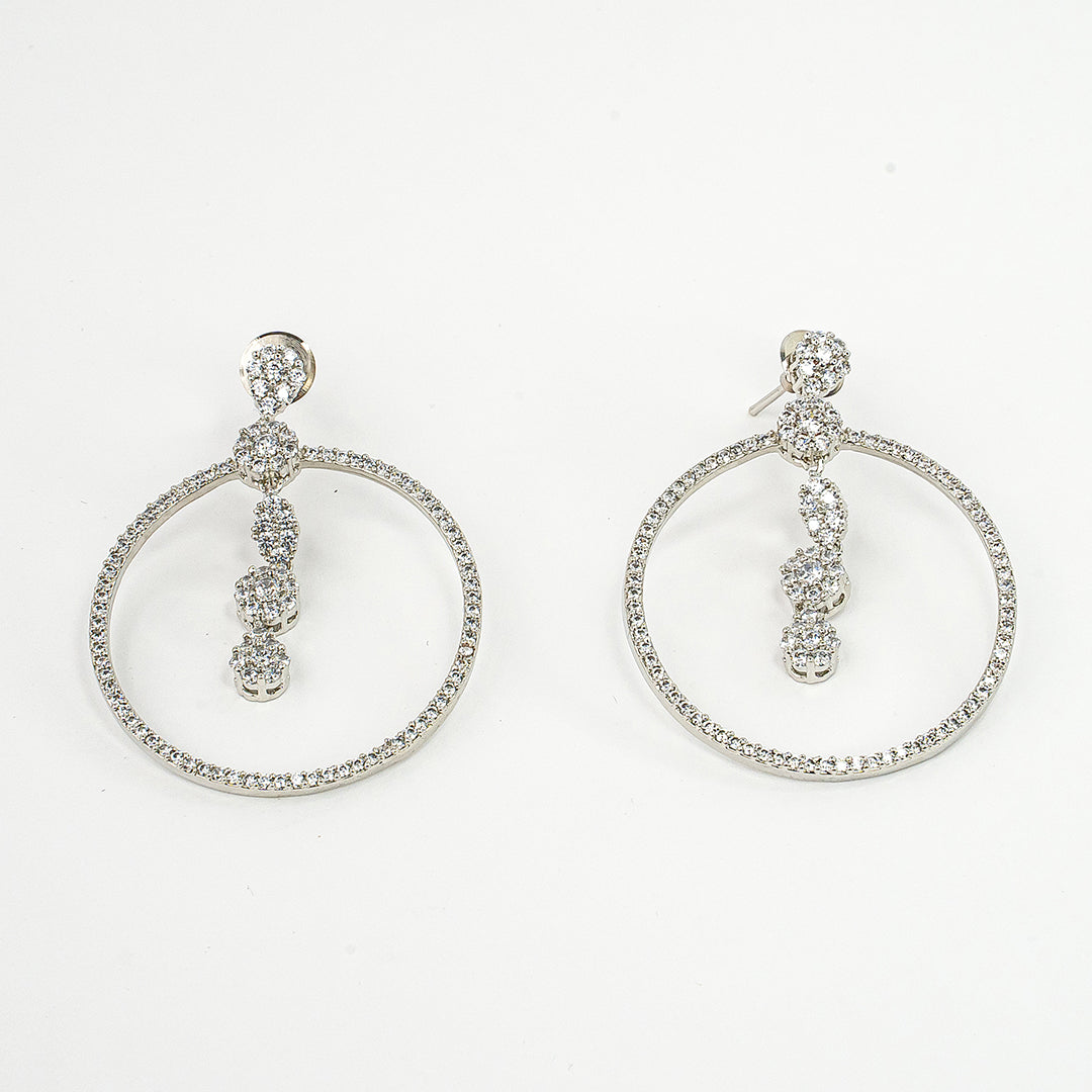 Charismatic Handcrafted Rhodium Earrings