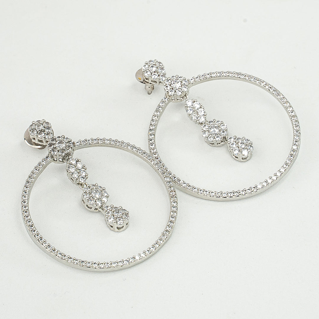 Charismatic Handcrafted Rhodium Earrings
