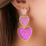 Load image into Gallery viewer, Purple Hearts Valentine Special Earrings
