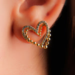 Load image into Gallery viewer, Delicate Heart Stud Earrings
