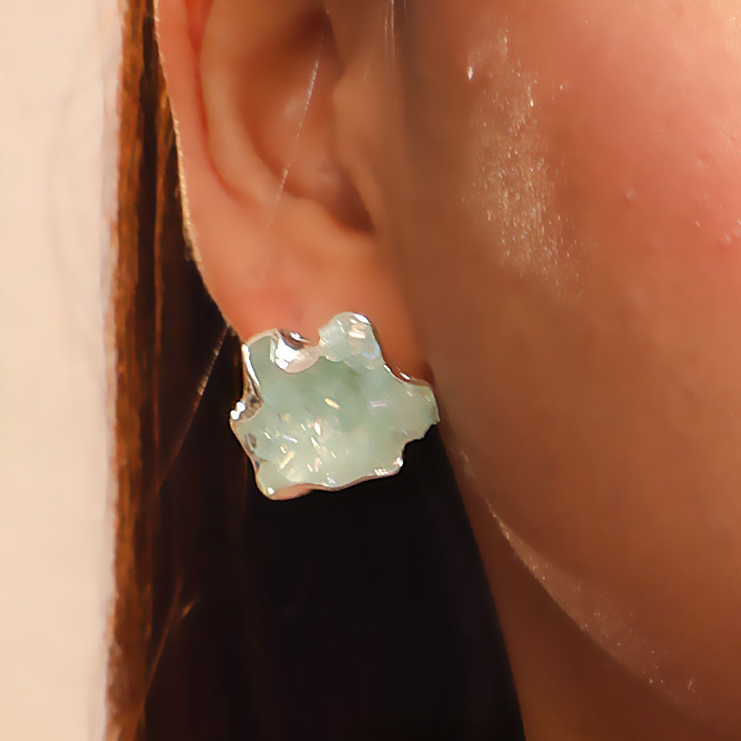 Designer Aquamarine Stud Earrings